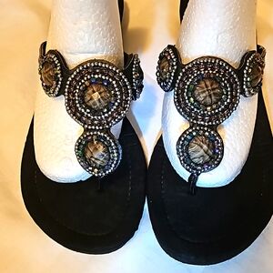 Mixit jeweled flip flops sz 9